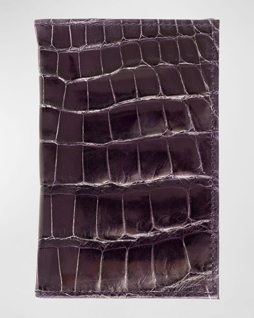 Abas Glazed Alligator Leather Bifold Card Case