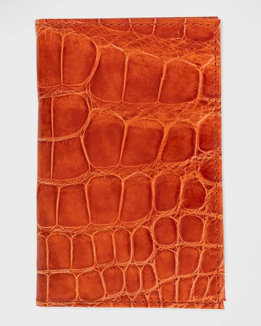 Abas Glazed Alligator Leather Bifold Card Case