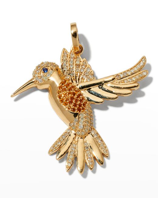 Siena Lasker 14K Yellow Gold Diamond Citrine and Sapphire Bird Charm