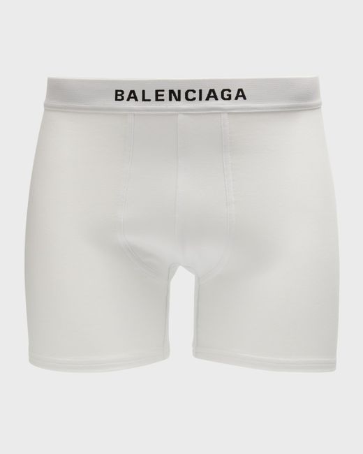 Balenciaga Cotton-Stretch Logo Boxer Briefs