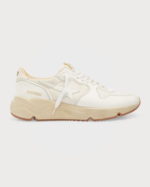 Golden Goose Running Sole Mesh Leather Sneakers