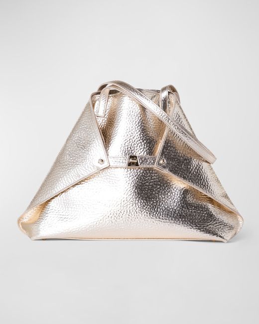 Akris Ai Medium Metallic Leather Shoulder Bag