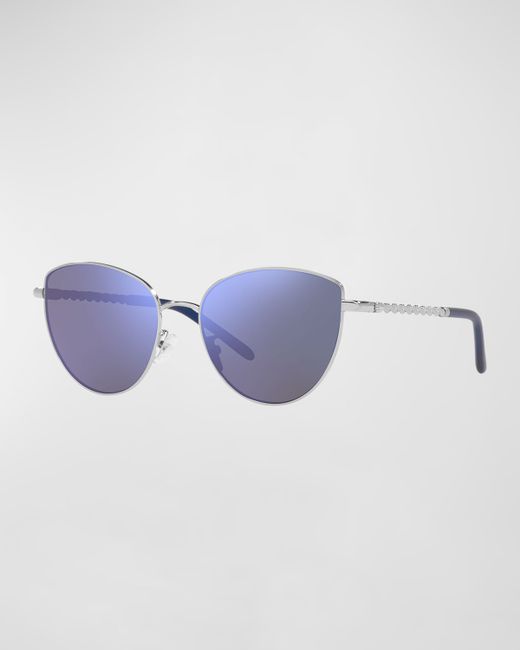 Tory Burch Twisted Metal Cat-Eye Sunglasses