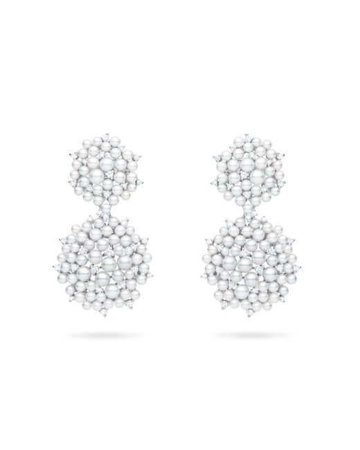 Paul Morelli Lagrange 18K Pearl Diamond Small Double-Dangle Earrings