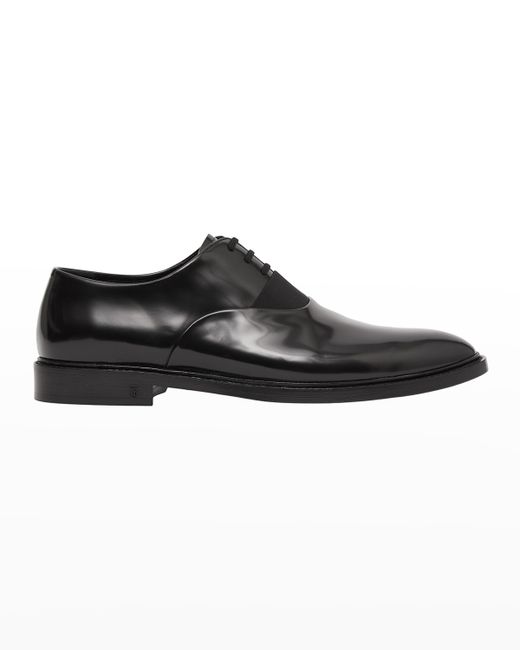 Burberry Panelled Vamp Leather Derby Shoes