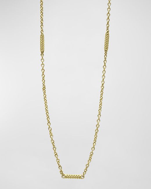 Lagos 18K Gold Superfine Caviar Beaded 5-Station Chain Necklace