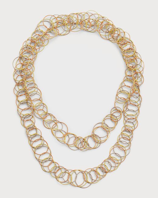 Buccellati 18K Yellow Gold White and Rose Hawaii Necklace