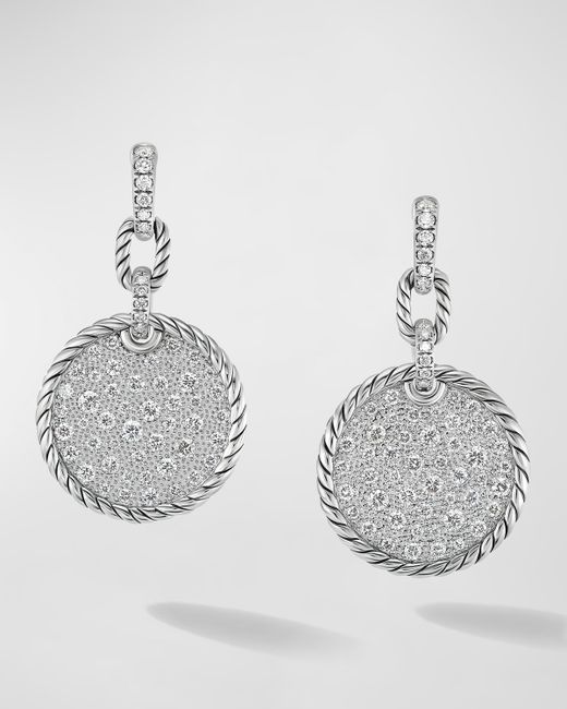 David Yurman Elements Earrings in Sterling with Diamonds 0.75