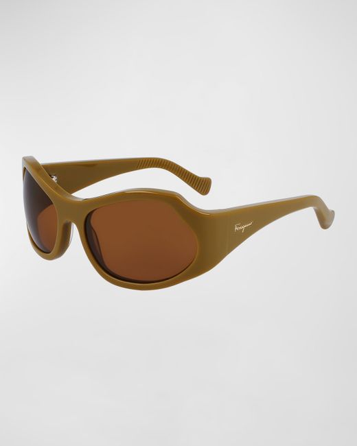Salvatore Ferragamo Runway Wrap Acetate Sunglasses