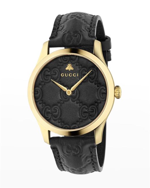 Gucci 38mm Leather Logo Watch