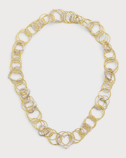 Buccellati 18K Yellow Gold Hawaii Short Necklace with Diamond Hearts