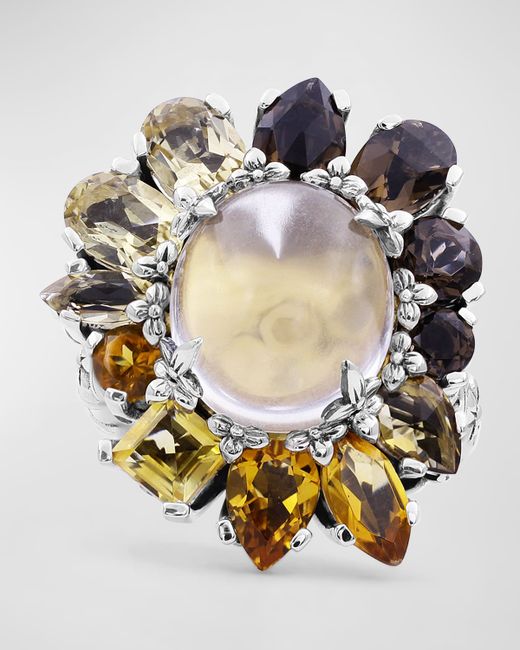 Stephen Dweck Multi-Quartz and Citrine Ring in Sterling 7