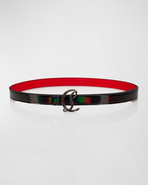 Christian Louboutin CL Logo Patent Psychic Belt