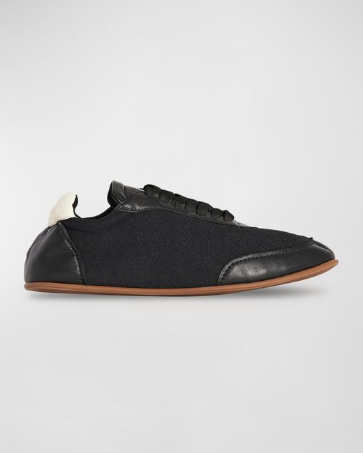 The Row Owen City Napa Leather Canvas Sneakers