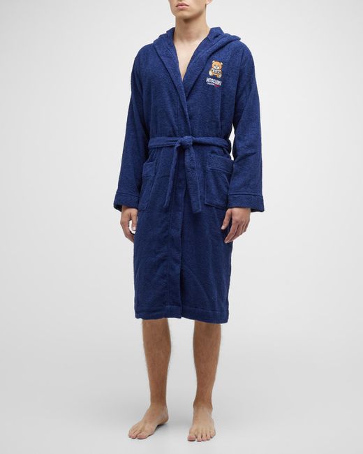 Moschino Solid Robe with Bear Patch