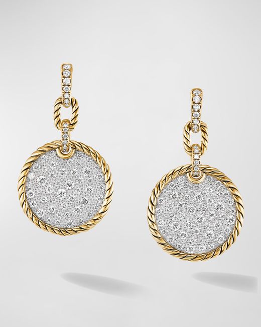 David Yurman Elements Earrings in 18K Gold with Diamonds 1.5