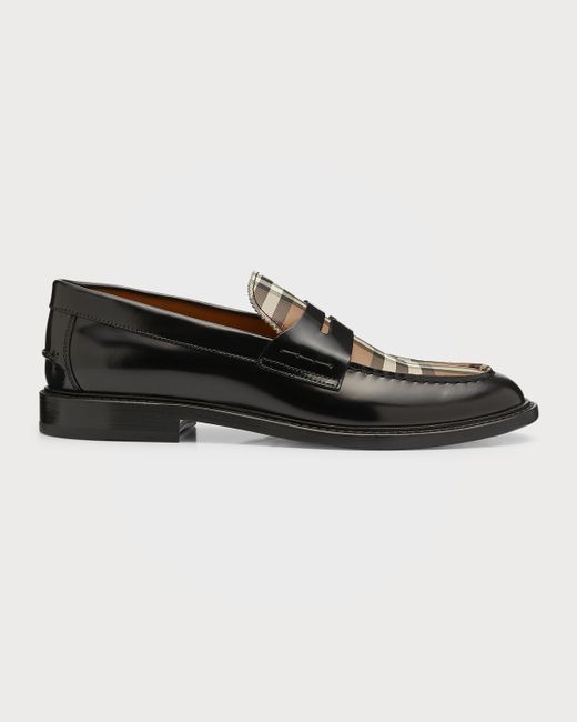 Burberry Vintage Check Leather Penny Loafers