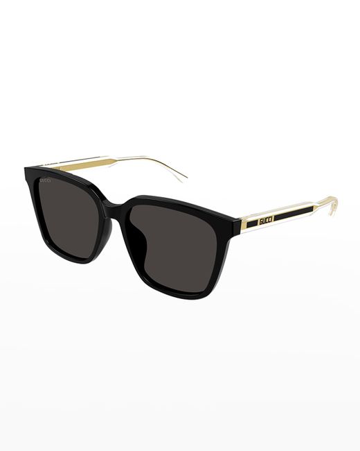 Gucci Temple-Logo Rectangle Sunglasses