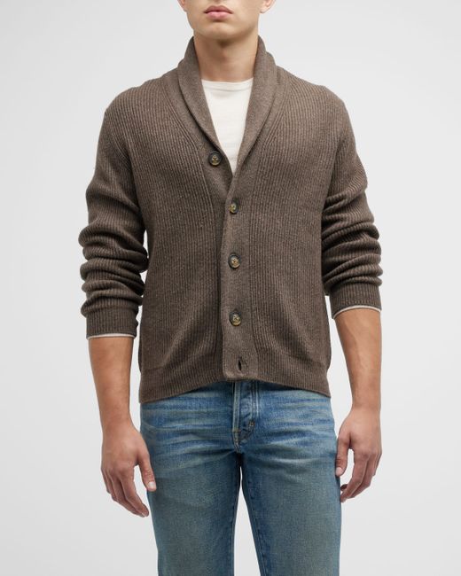 Neiman Marcus Wool-Cashmere Cardigan Sweater