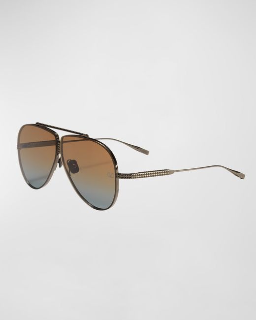 Valentino Garavani XVI Double Bridge Aviator Sunglasses