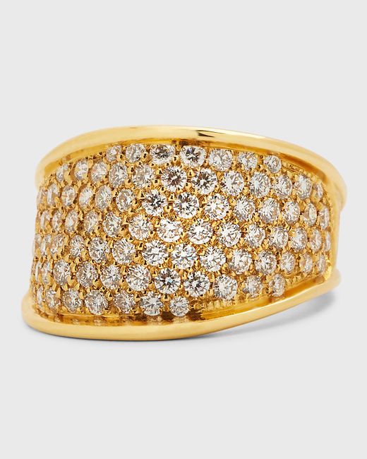 Marco Bicego 18k Gold Lunaria Pave Diamond Band Ring 7