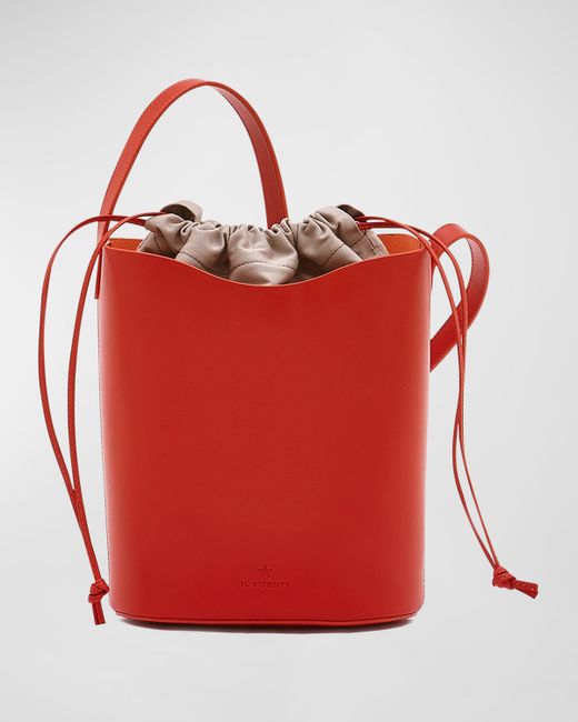 Il Bisonte Roseto Vacchetta Leather Bucket Bag