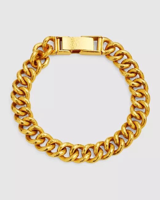 Gurhan Hammered 24K Yellow Cuban Chain Bracelet