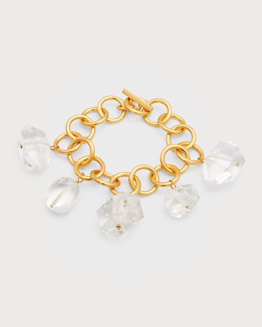 NEST Jewelry 24k Gold-Plated Nugget Charm Bracelet
