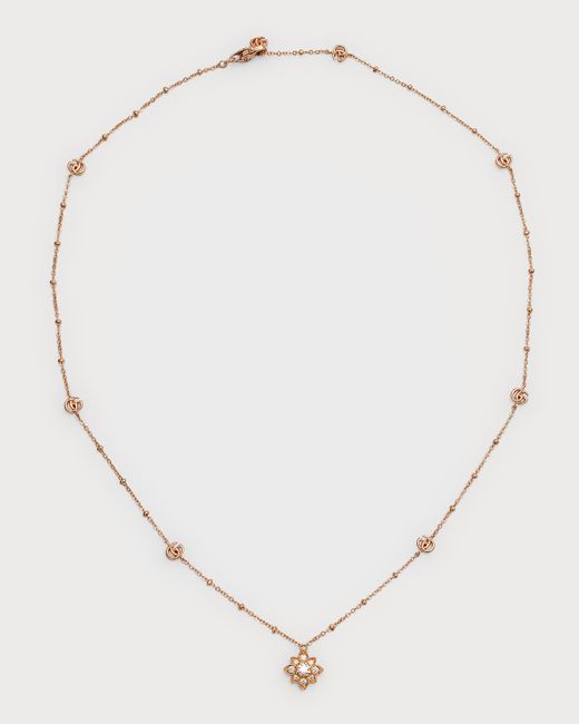 Gucci 18K Beaded GG Diamond Necklace