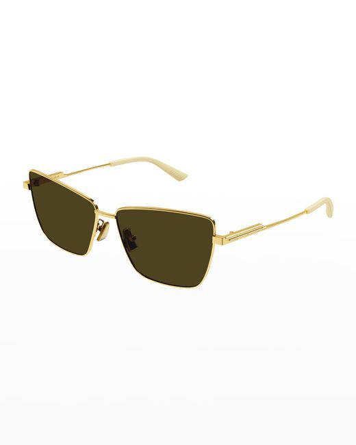 Bottega Veneta Rectangle Metal Sunglasses