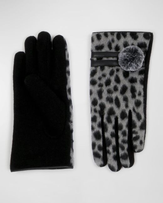Pia Rossini Pauline Leopard-Print Gloves