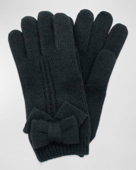 Portolano Jersey Knit Bow Cashmere Gloves
