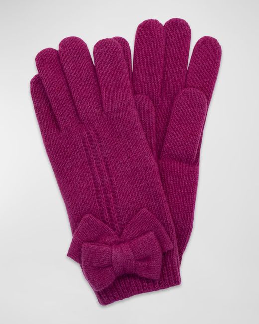 Portolano Jersey Knit Bow Cashmere Gloves