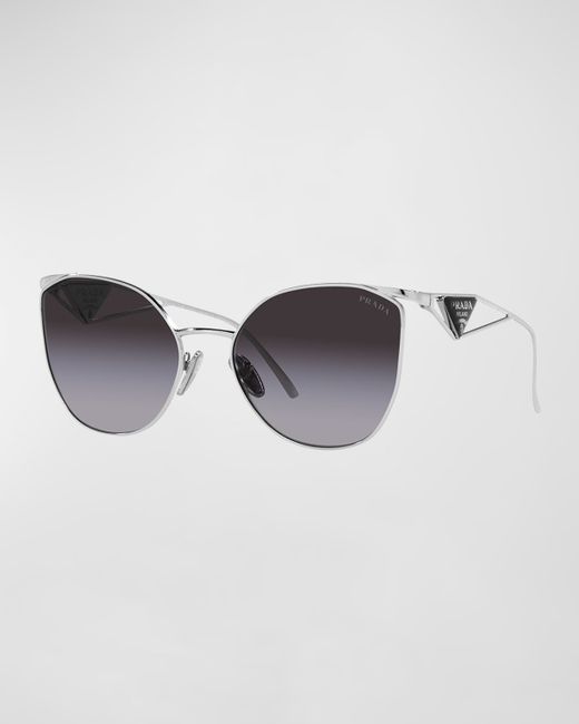 Prada Logo Emblem Metal Cat-Eye Sunglasses
