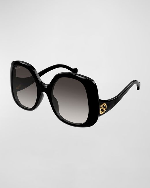 Gucci GG Oversized Round Injection Plastic Sunglasses