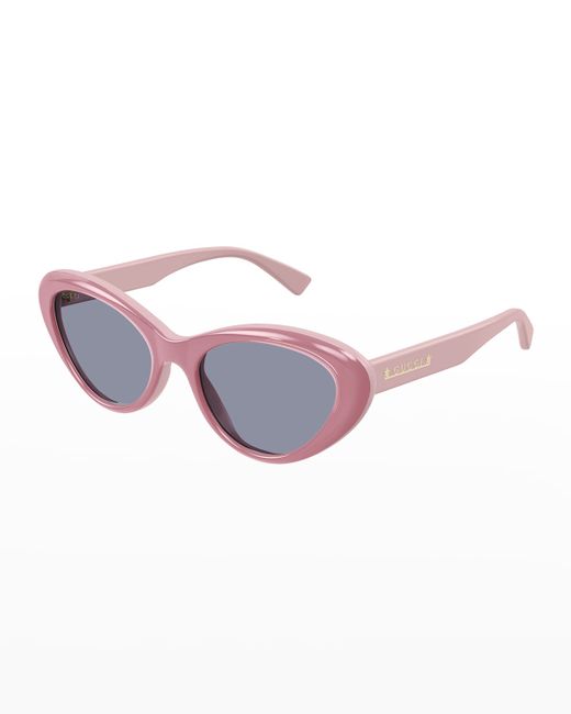 Gucci Star Logo Acetate Cat-Eye Sunglasses