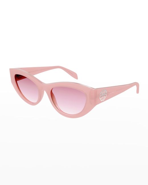 Alexander McQueen Logo Acetate Cat-Eye Sunglasses