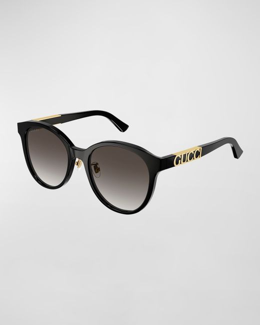 Gucci Logo Round Acetate Sunglasses