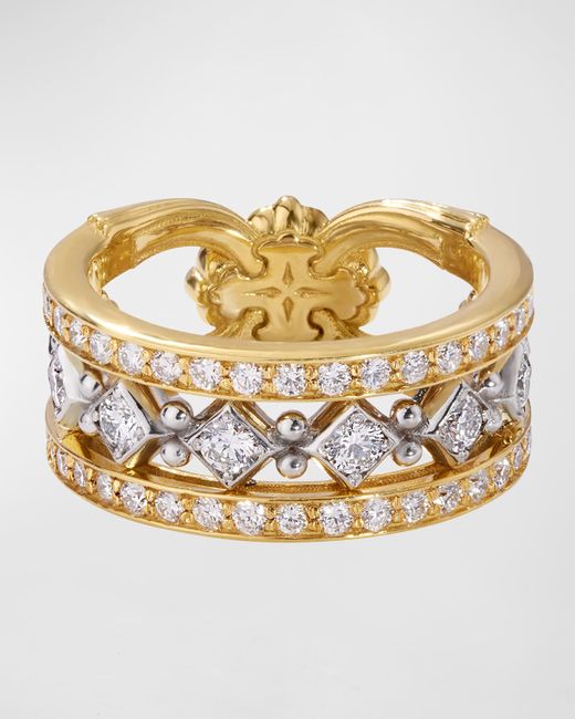 Konstantino 18K Two-Tone 3-Row Diamond Ring