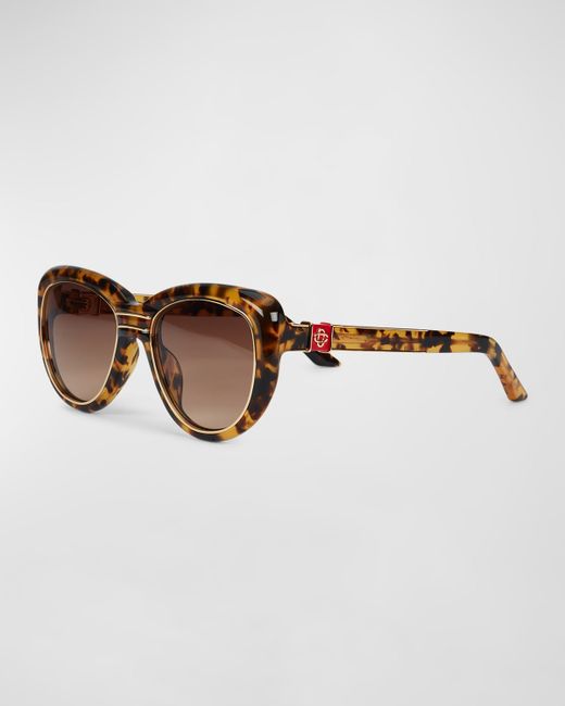 Casablanca Mixed-Media Cat-Eye Sunglasses