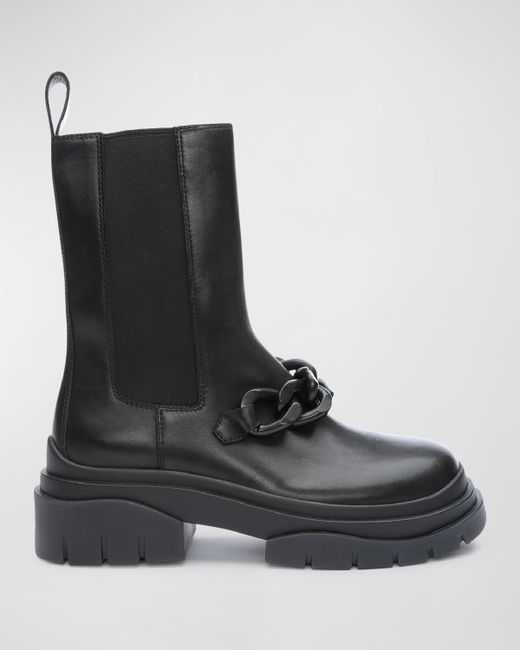 Ash Squall Leather Chain Chelsea Boots