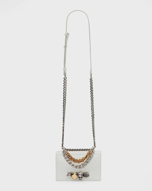 Alexander McQueen Mini Skull Jeweled Chain Shoulder Bag