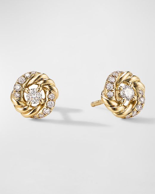 David Yurman Petite Infinity Earrings with Diamonds in 18K Gold 8mm