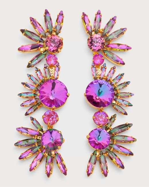 Elizabeth Cole Jewelry Livy 24k Gold-Plated Crystal Earrings