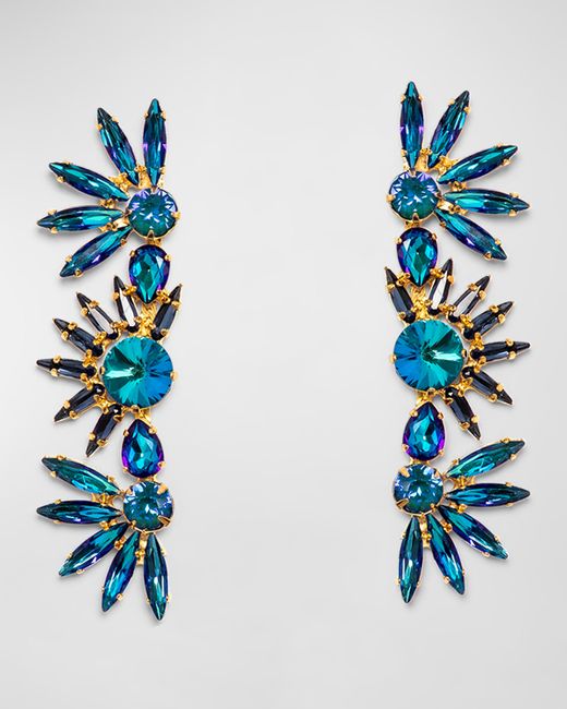 Elizabeth Cole Jewelry Livy 24k Gold-Plated Crystal Earrings