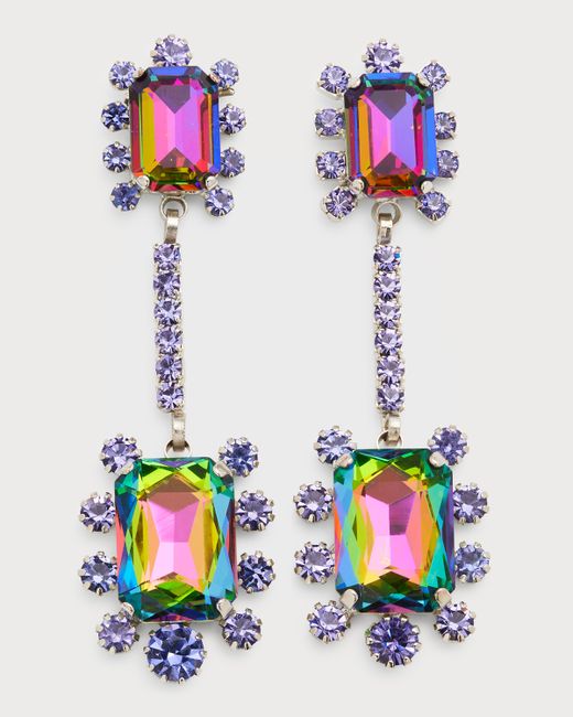 Elizabeth Cole Jewelry Gaia Linear Crystal Dangle Earrings