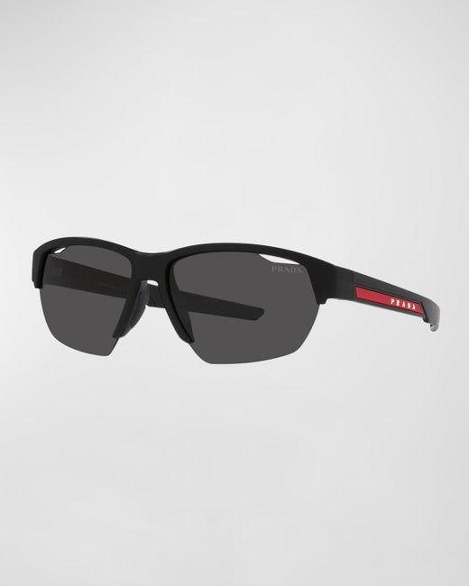 Prada Half-Rim Square Sunglasses