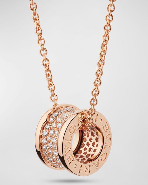 Bvlgari B.Zero1 18k Rose Gold Necklace with Diamonds