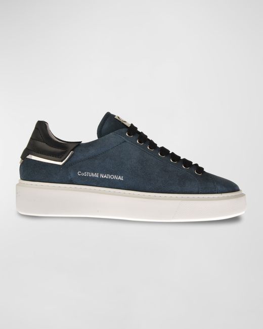Costume National Logo Suede Low-Top Sneakers