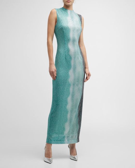 16Arlington Mira Sequin Tie-Dye Sleeveless Side-Slit Maxi Dress